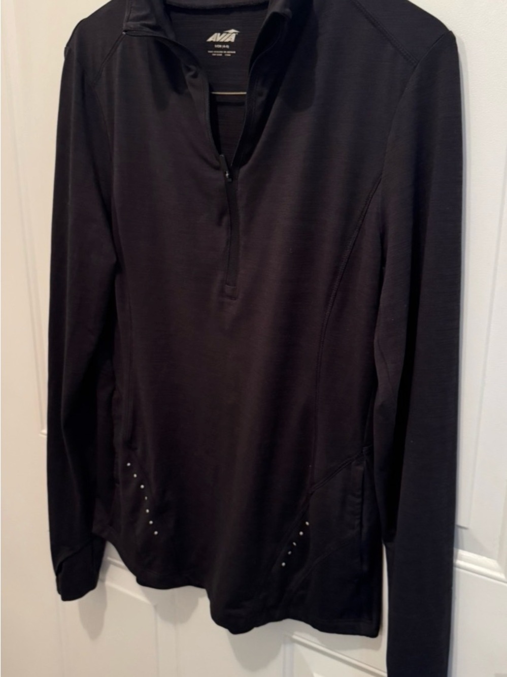 Avia Black Long-Sleeve Quarter Zip Performance Top